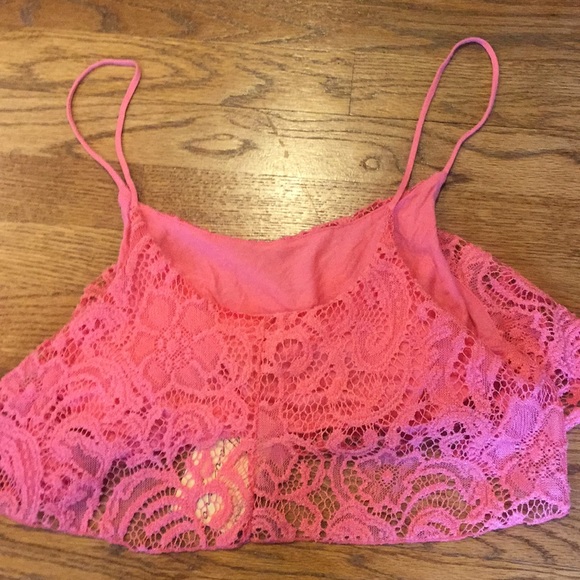 NWT BANDEAU LACE CROP TOP - Picture 3 of 3